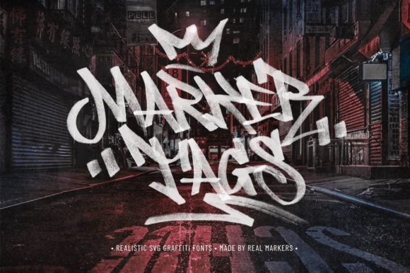 Marker Tags: A Realistic Graffiti Display Font for Digital Design