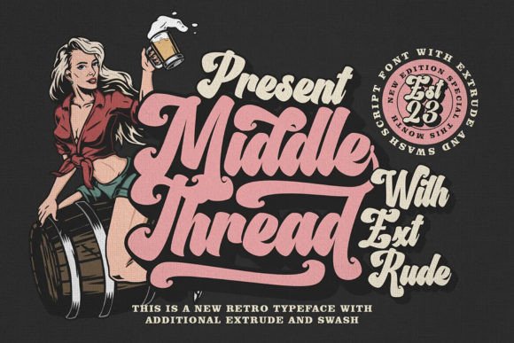 Middle Thread: A Retro Script Display Font That Feels Like a Warm Vinyl Record