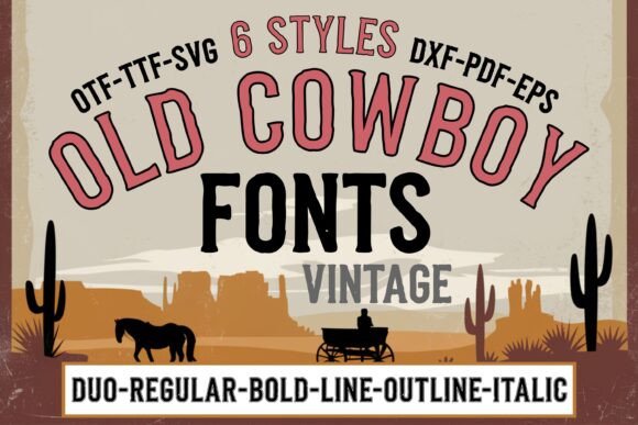 Old Cowboy Bundle: A Rugged Display Font for Digital Brand Identity